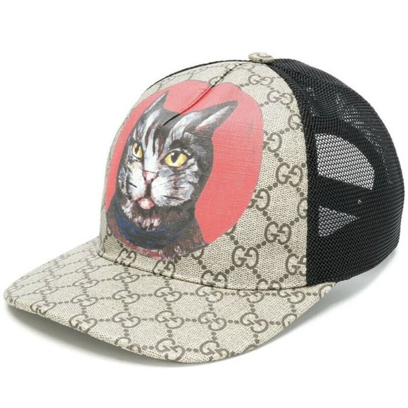 Gucci Accessories - NEW Gucci GG Supreme Angry Cat Baseball Cap Hat